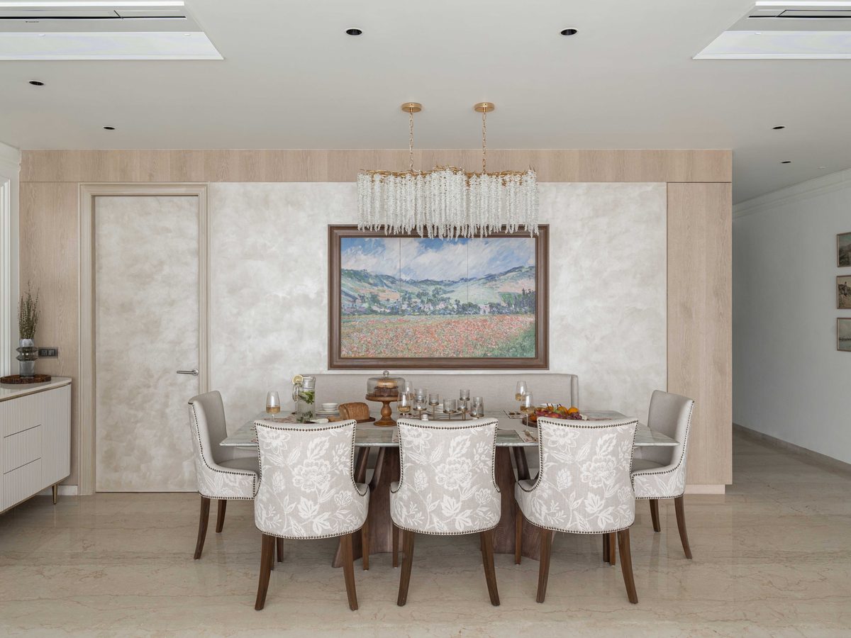 Dining area after the interiors were designed